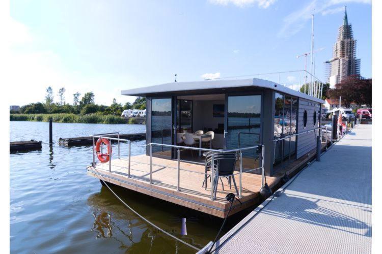 Hotel Hausboot Fjord Aries Mit Dachterrasse In Schleswig Esterno foto